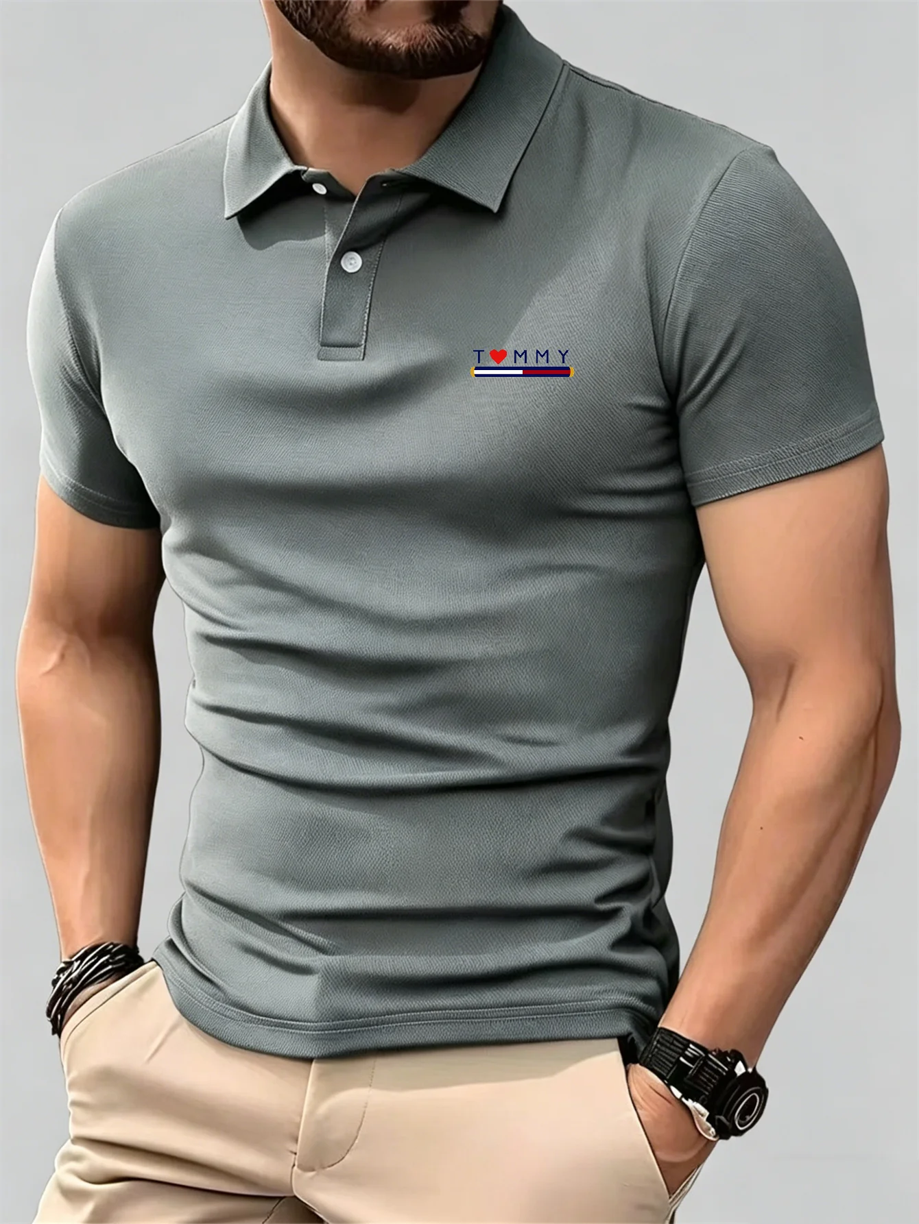 Men'S Formal Wear Rental - Новая дышащая рубашка-поло с коротким рукавом