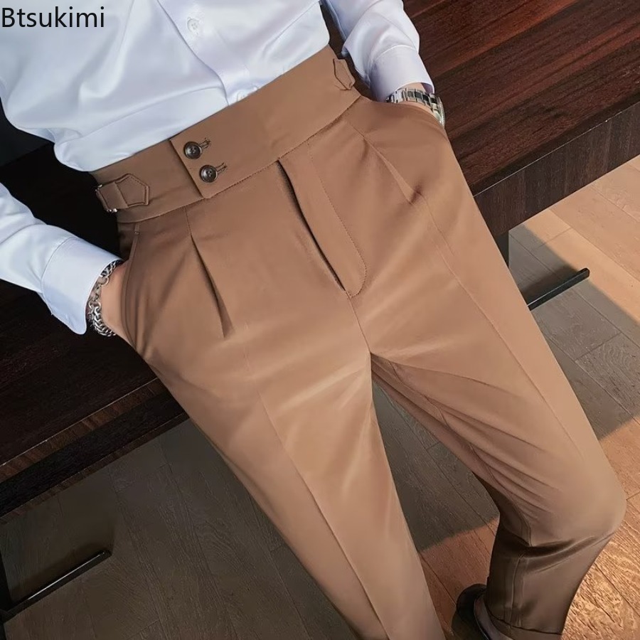 Men'S Formal Wear Rental - Новинка 2026 года, мужские однотонные брюки,